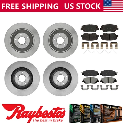 Rotores de freno delanteros traseros y pastillas de freno de cerámica para Hyundai Santa Fe Sport 2018 Foto 1 de 4