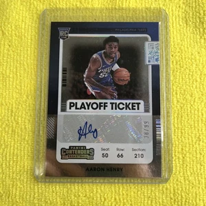 Boleto de playoff Panini Contenders 2021-22 Aaron Henry automático novato Sixers/99 SP - Imagen 1 de 2