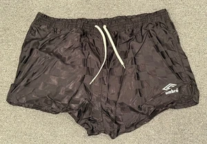Vintage Umbro Checkered Soccer Shorts Sz Men's L Logo Black Football - Picture 1 of 6