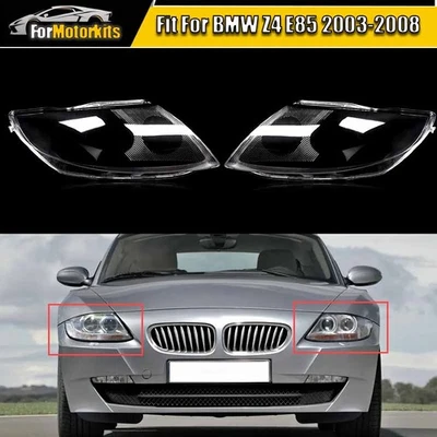 Left & Right Pair Headlight Cover Headlamp Lens Fits 2003-2008 BMW Z4 E85 Clear Foto 1 de 4