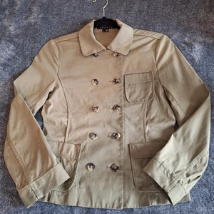 Theory Julian Gemma Military Jacket Womans 4 Olive Green Double Breasted - Picture 1 of 11