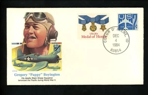 Commemorative Cover US Military Heroes "Pappy" Boyington Coeur d’Alene ID 1984 - Picture 1 of 2