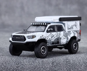 GCD 1:64 White TACOMA Camper Pickup ORV Sports Model Diecast Display Car - Picture 1 of 8