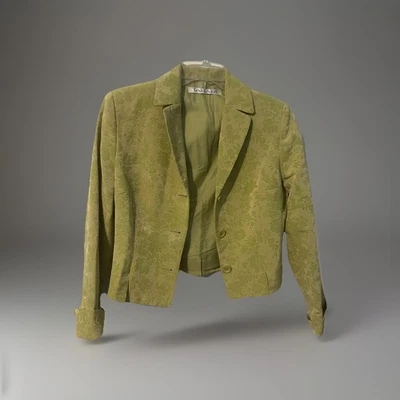 Tahari Women's Green Floral Jacjuard Blazer Jacket Career Dressy Work Wear Sz 6 - Image 1 of 4