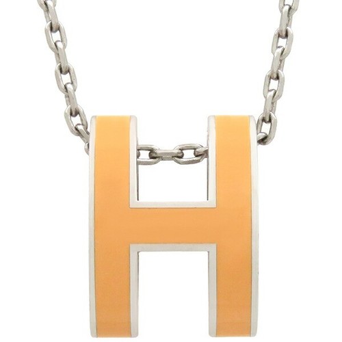 HERMÈS Collana Hermes ciondolo cenere pop metallo arancione motivo H usata