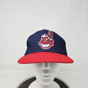 Vintage Cleveland Indians 80s 90s Mesh Snapback Hat MLB Logo Used FAST SHIPPING - Picture 1 of 7