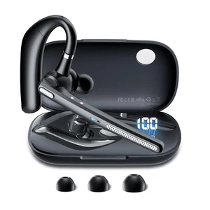 Bluetooth Headset V5.3, Wireless Earpiece with 500mAh Charging Case Hand-Free... - Picture 1 of 6