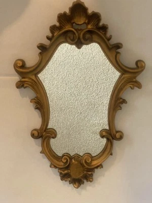 "Espejo con marco de plástico de vidrio Hollywood Regency 1970 Everest Italia 16""" Foto 1 de 4