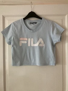 Women’s Pale Blue Fila Crop Top - Size S - Excellent Condition - Picture 1 of 9
