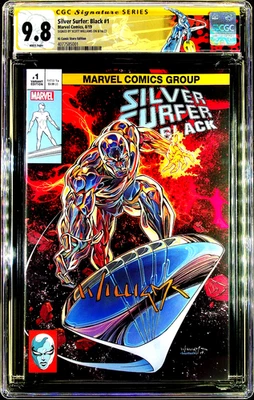 Silver Surfer Black #1 (2019) CGC SS 9,8 casi nuevo/como nuevo Scott Williams signo etiqueta personalizada Foto 1 de 2