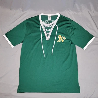Oakland Athletics Shirt Womens Small Green A's Victorias Secret Pink Lace Up MLB - Photo 1/4