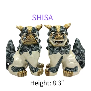 Shisa Lion Dog Figurine Okinawa Pottery Talisman Japan Ornament Gift - Picture 1 of 7