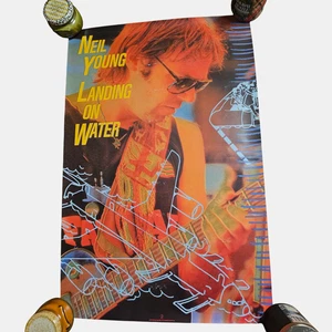 Neil Young Landing on Water 23x35 Vintage 1986 Geffen Records Promo Poster - Picture 1 of 6