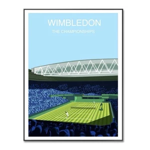 Poster tennis Wimbledon, stampa Wimbledon 2025, stampa campo centrale, Grandslam, A4 - Foto 1 di 4