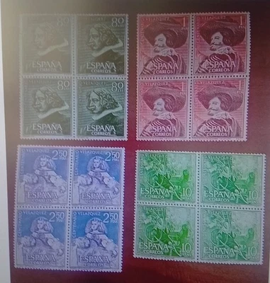 SELLOS ESPAÑA MNH 1961 BLOQUE 4 PINTOR VELÁZQUEZ. PERFECTOS  - Imagen 1 de 2