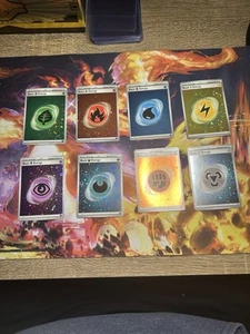 Pokemon 151 Cosmic Holo Energy Set #1-8 Each Holo Has Multipe Swirls - Picture 1 of 9