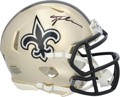 Tyler Shough New Orleans Saints Autographed Riddell Speed Mini Helmet - Image 1 of 3