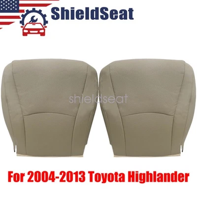 2004-2013 For Toyota Highlander Front Side Bottom Leather A/C Seat Cover Tan - Image 1 of 4