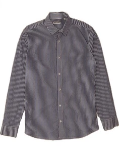 JACK & JONES Mens Shirt Large Blue Striped Cotton BP04 - Picture 1 of 3