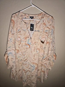Torrid Harper Crepe de Chine Pullover 3/4 Sleeve 5X (28W) Desert Rose Color NWT - Picture 1 of 8