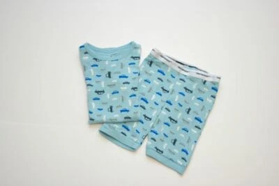 Новый с Ярлыками синий BANANA мальчиков синий S/S 2 изделия пижамы шорты комплект автомобилей 100% хлопок размер 4 - Изображение 1 из 4