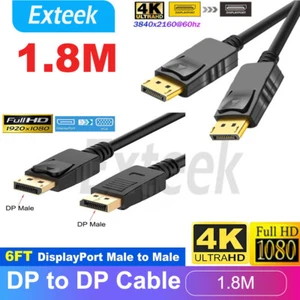 1.8M DisplayPort to Display Port Cable DP to DP Male to Male 1080P 4K Full HD AU - Picture 1 of 13