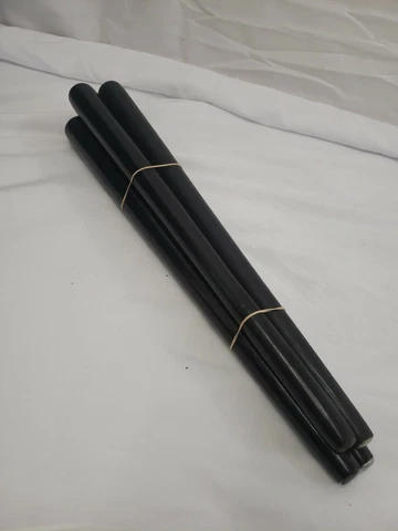 Vintage 4pc set Black MCM Wood Salvage Coffee Table Legs - 15x1 1/4 Cover
