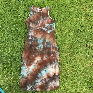 Glamorous Turquoise Brown Body Con Dress 10 - Picture 1 of 4