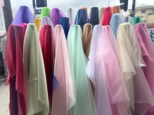 Sparkle Crystal Sheer Organza Fabric Shiny for Fashion, Crafts, Decorations - Picture 1 of 44