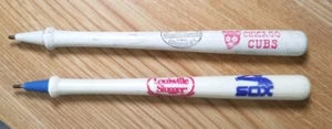 Vintage Chicago White Sox und Chicago Cubs Miniatur Baseballschläger Stifte Lesen - Bild 1 von 8