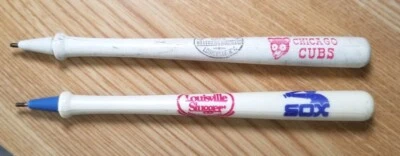 Vintage Chicago White Sox And Chicago Cubs Miniature Baseball Bat Pens Read - Image 1 of 4
