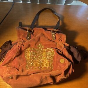 Vintage Juicy Couture Velour Purple Purse with Bow Details y2k early 00s