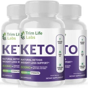 (3 Pack) Trim Life Labs Keto Pills, Advanced Formula, Max Strength Official - Picture 1 of 7
