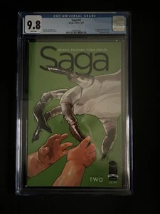 SAGA #2 CGC 9.8 WHITE PAGES IMAGE COMICS 2012 Brian k Vaughn BKV - Picture 1 of 3