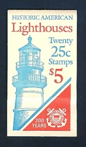 USA BOOKLET SC# BK171 LIGHTHOUSES 25c. - BKLT OF 20 MNH - PL# 2 - Picture 1 of 1