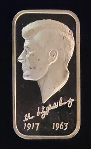 1973 John Kennedy JFK Rare Bullion-999 Silver Creations Ltd 1 Oz Ounce Art Bar - Picture 1 of 2