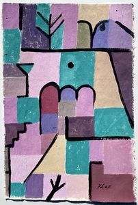 Paul Klee Purple Original Painting on Canvas Artwork Art Abstract Unique C41 - Picture 1 of 14