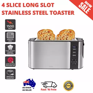 Kogan 4 Slice Long Slot Stainless Steel Toaster control Digital control panel - Picture 1 of 9