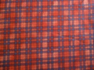 2 YD RED & NAVY PLAID POSSIBILITIES SMITH & MILLIGAN HENRY GLASS 100% COTTON OOP - Picture 1 of 4