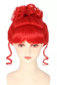 Women's Red Short Curly Bun Wig for Cosplay Miss Argentina Wig for Girls Hall... - Picture 1 of 4