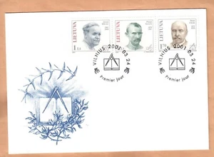FDC Lithuania 2001 famous people - Picture 1 of 1