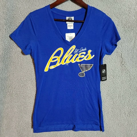 Womens NHL Brand St Louis Blues V Neck Short Sleeve Tee Small Cover