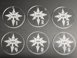 6 marcadores de objetivo Warhammer 40k 40 mm - Black Legion - Imagen 1 de 2