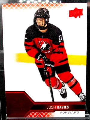 **LIQUIDATION** 2022 UD TEAM CANADA JR JOSH DAVIES RED PARALLEL # 44 - Image 1 of 2
