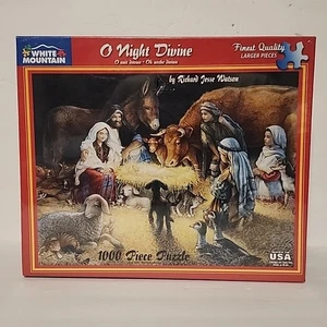 White Mountain Puzzle Nativity Scene O Night Devine 1000 Pcs - Picture 1 of 10