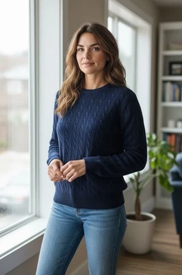 Suéter de Colección Ralph Lauren Para Mujer 100% Cachemira Azul Marino Talla Mediana Foto 1 de 4