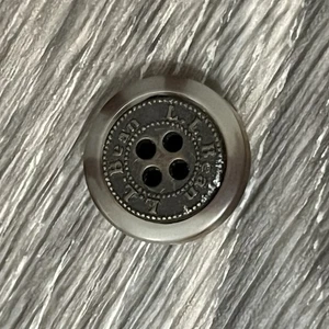 LL Bean Replacement Button Flat 4 Hole Plastic W/ Metal Center Tortoise Shell - Picture 1 of 3