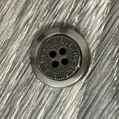 LL Bean Replacement Button Flat 4 Hole Plastic W/ Metal Center Tortoise Shell - Image 1 of 3