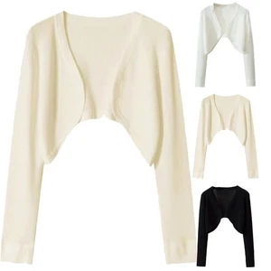 A knitted cardigan with long sleeves, paired with a short shawl jacket and smock - Picture 1 of 17