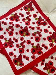 8 Luncheon NAPKINS*Made in France*Red Poppy*100%cotton*9"square - Picture 1 of 3